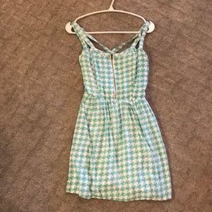 Green & White gingham dress